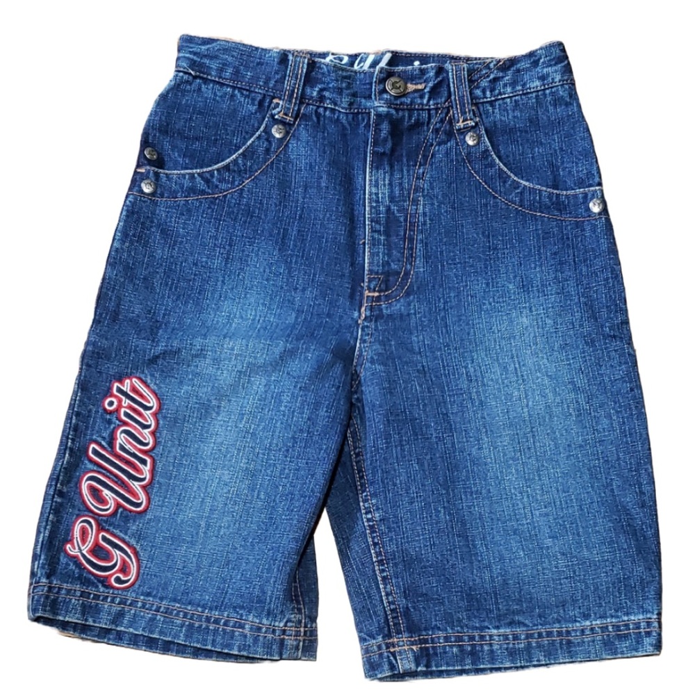 G-Unit Boy’s Graphic Casual Solid Summer Blue Denim Jean Shorts